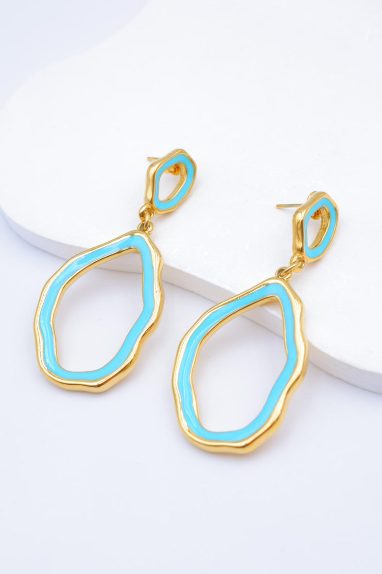 Boucles d'oreilles en acier inoxydable - BLEU