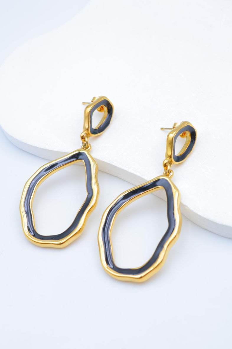 Boucles d'oreilles en acier inoxydable - NOIR