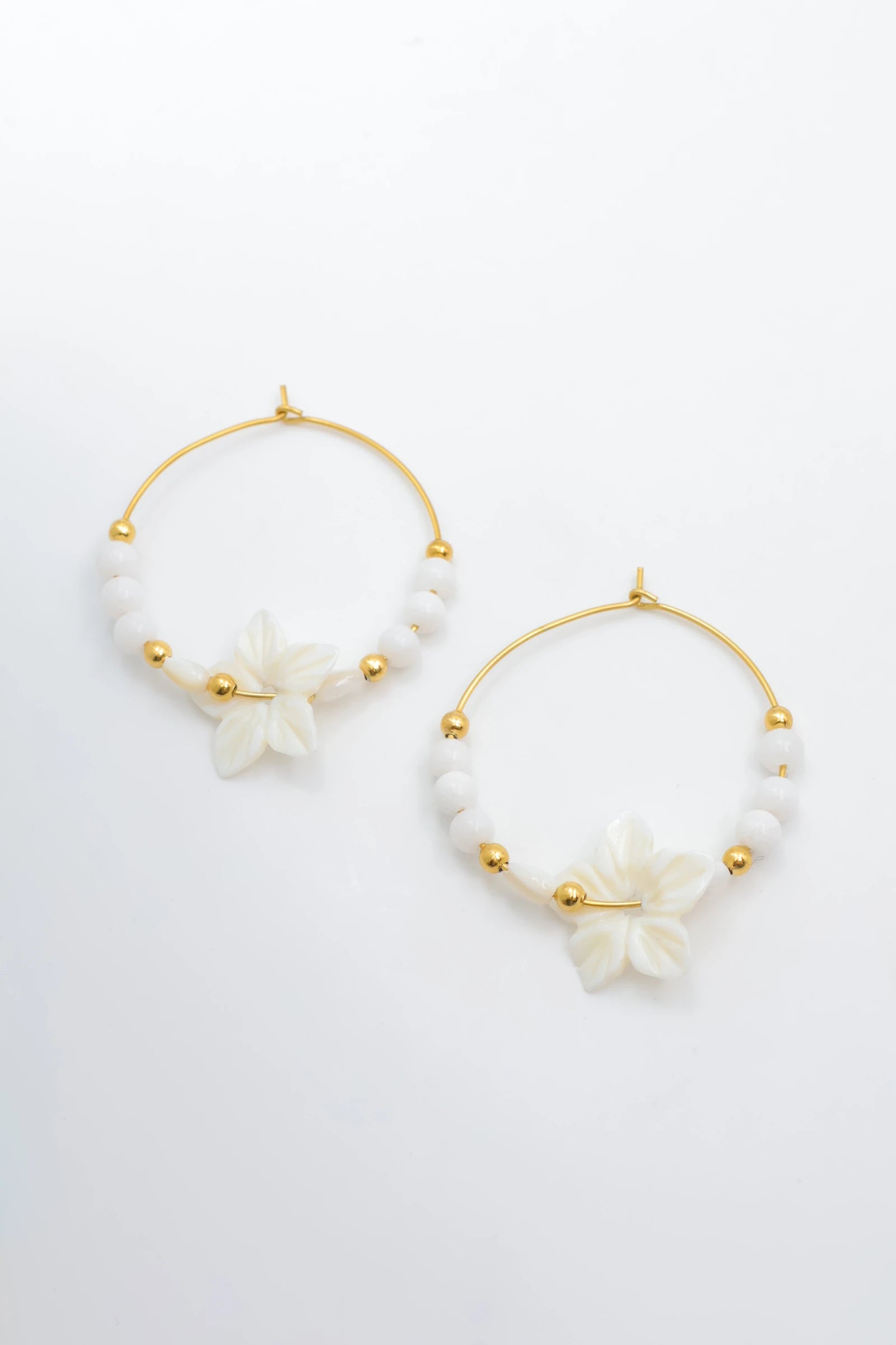 Boucles d'oreilles en acier inoxydable - BLANC