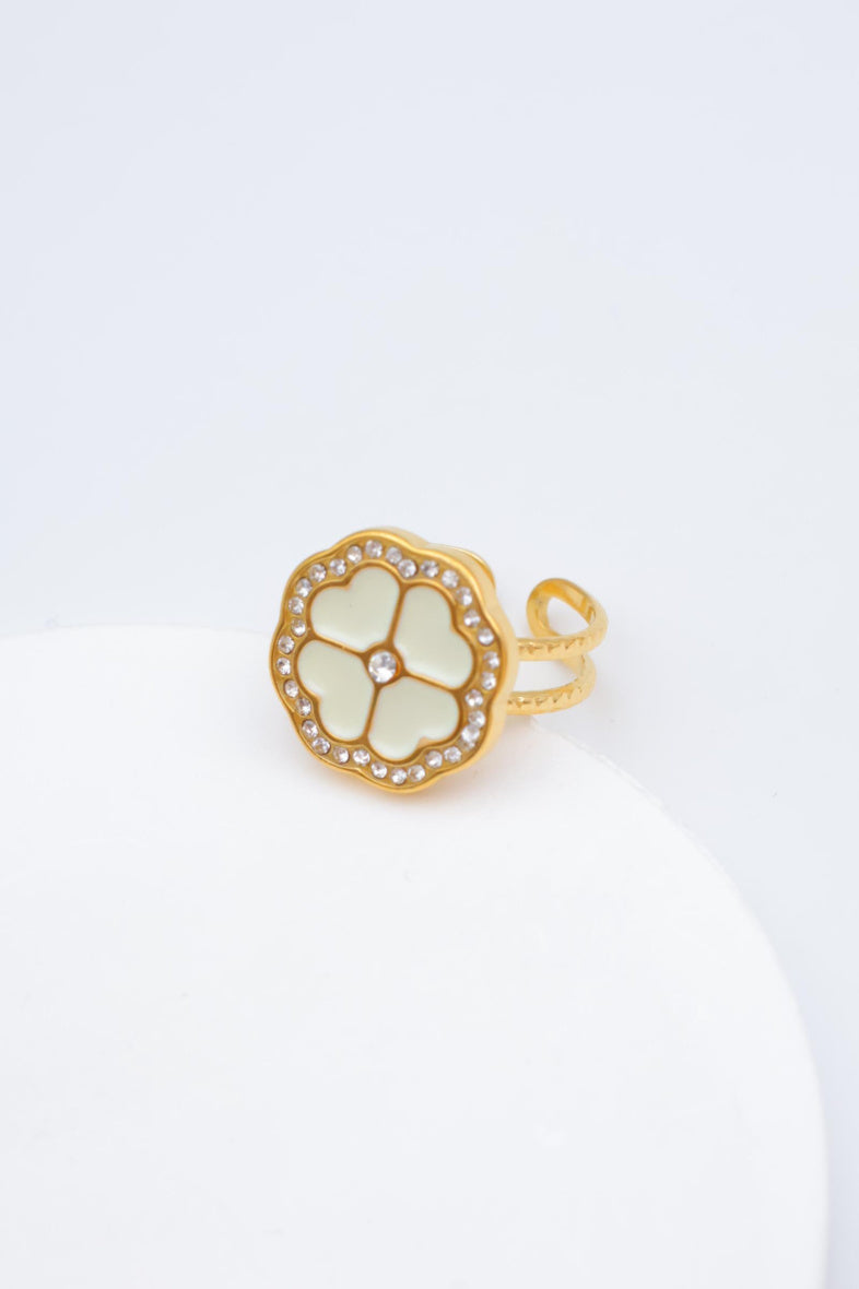 Bague en acier inoxydable ajustable - BLANC