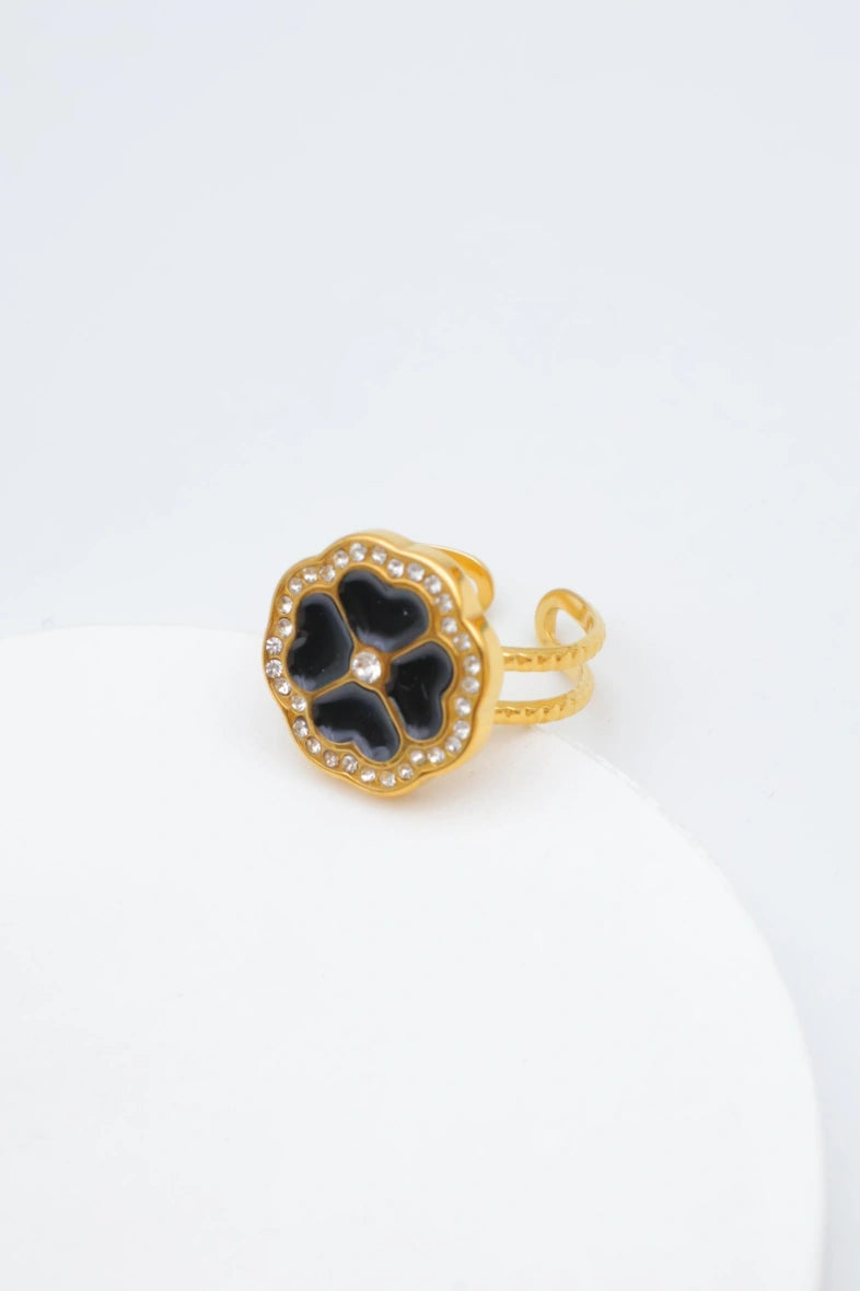 Bague en acier inoxydable ajustable - NOIR