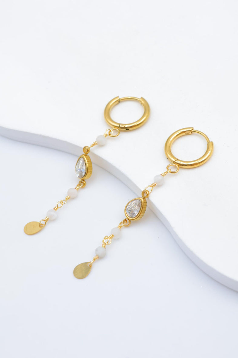 Boucles d'oreilles en acier inoxydable - BLANC
