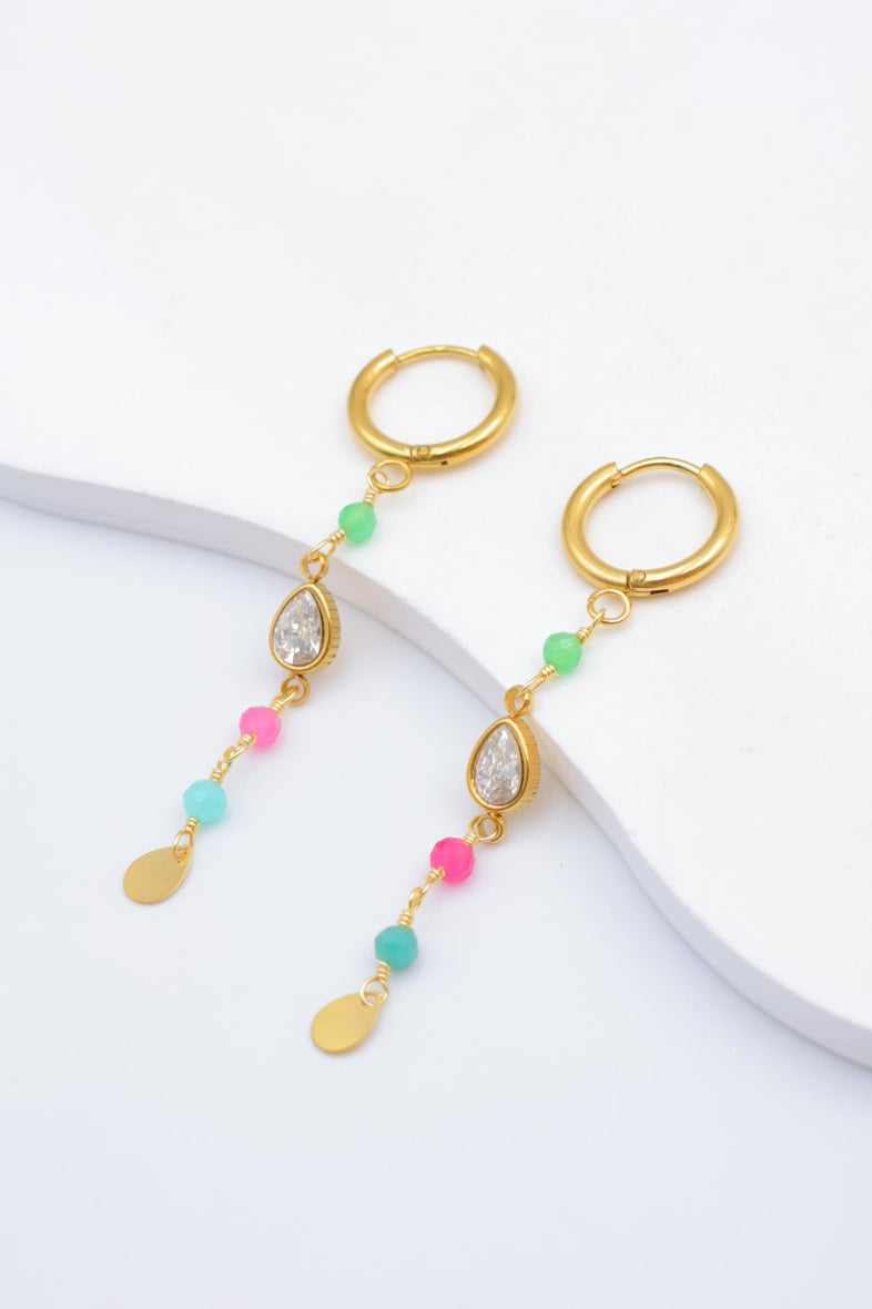 Boucles d'oreilles en acier inoxydable - MULTICOLORE