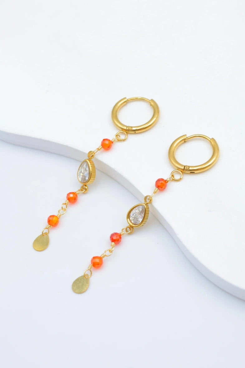 Boucles d'oreilles en acier inoxydable - ORANGE