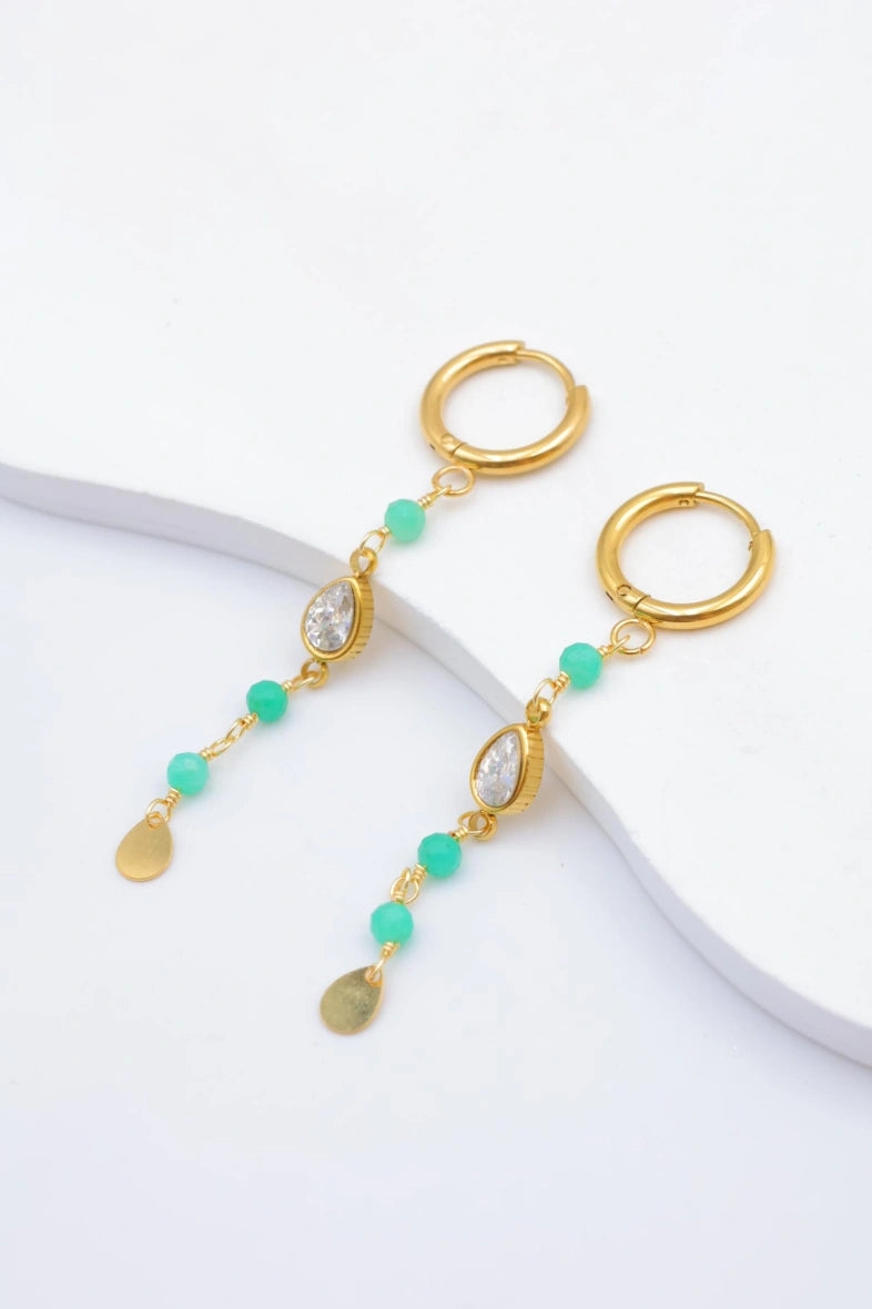 Boucles d'oreilles en acier inoxydable - VERT