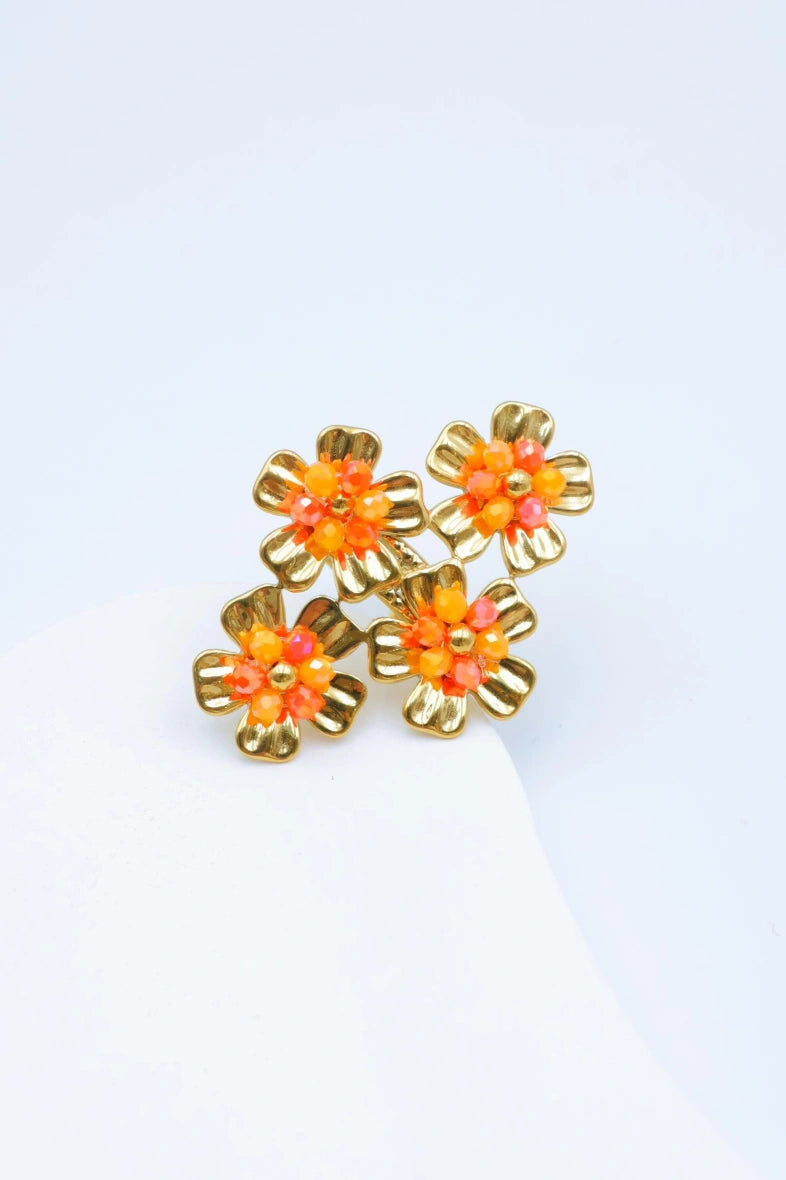 Bague en acier inoxydable ajustable - ORANGE