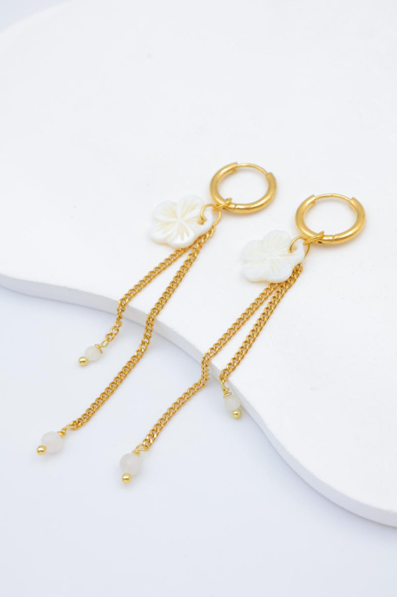 Boucles d'oreilles en acier inoxydable - BLANC