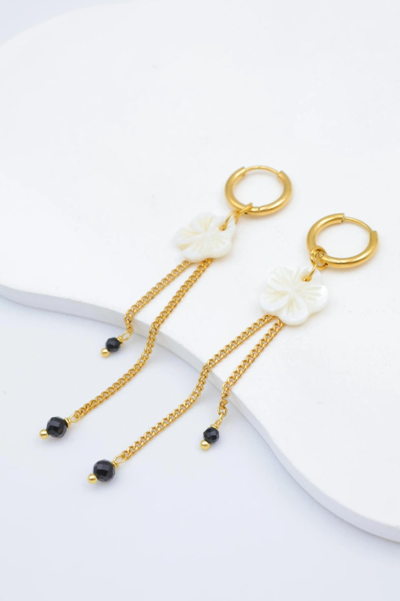 Boucles d'oreilles en acier inoxydable - NOIR
