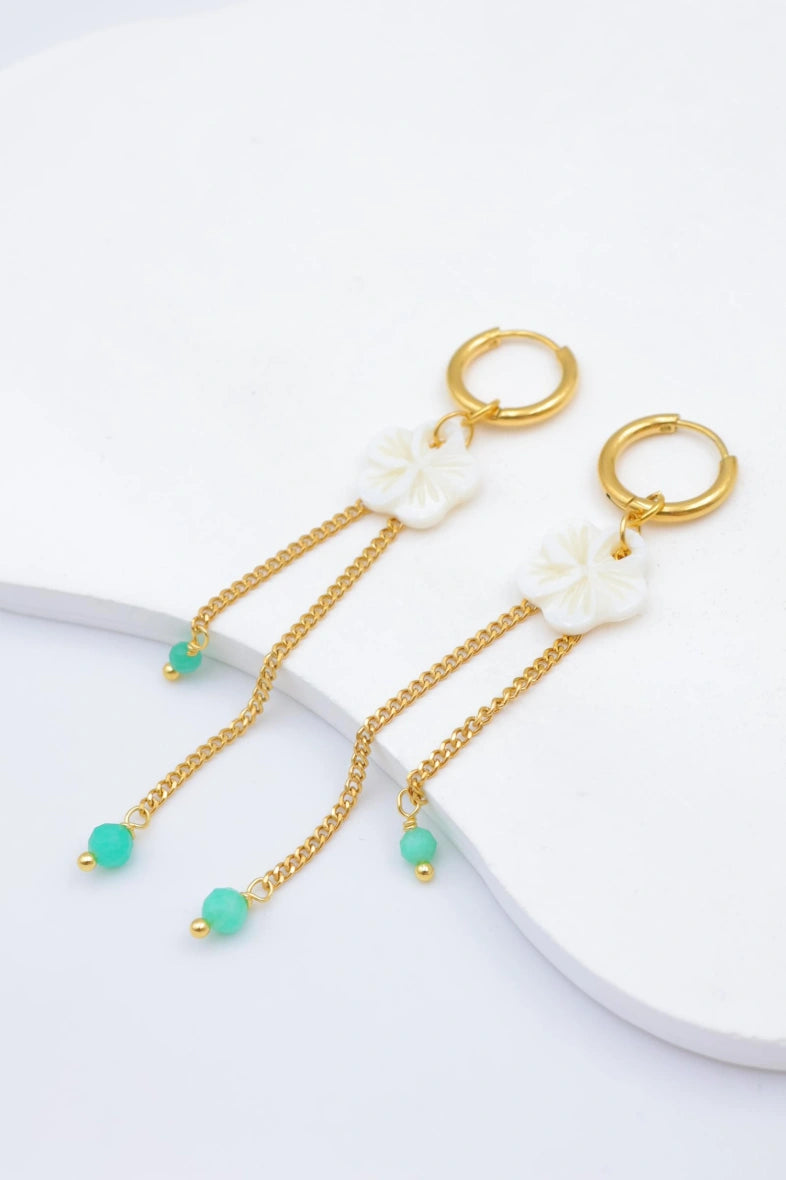 Boucles d'oreilles en acier inoxydable - VERT