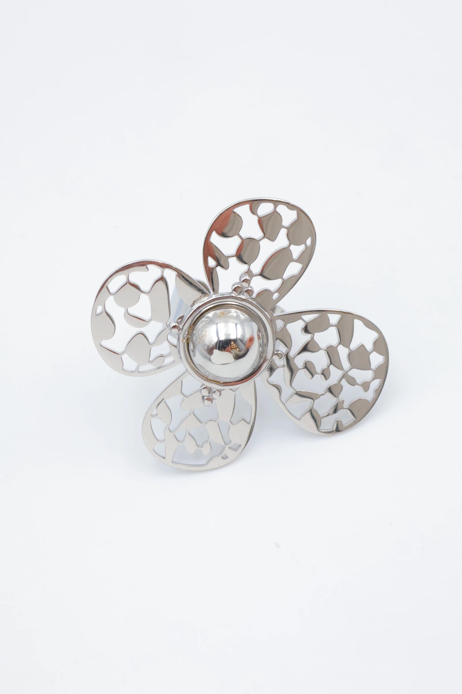 Bague en acier inoxydable ajustable - ARGENT