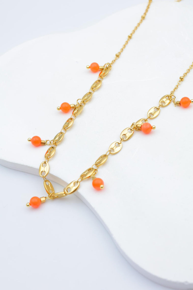 Collier en acier inoxydable - ORANGE