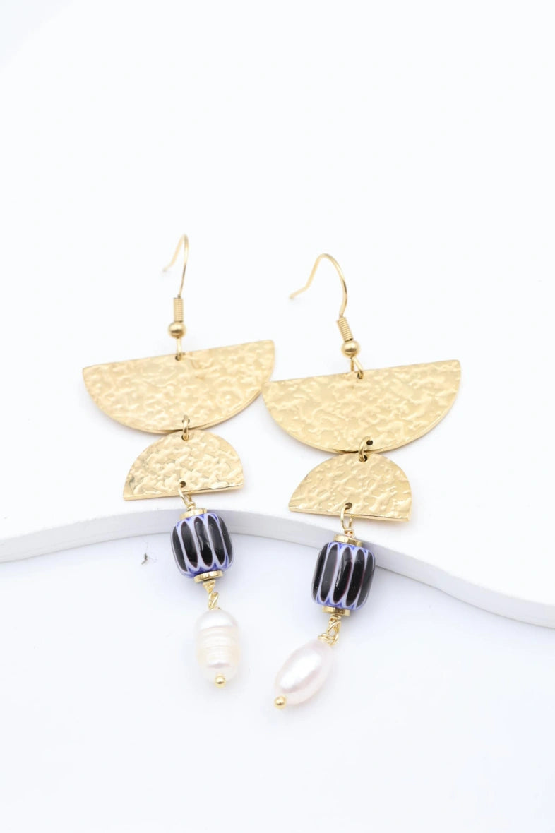 Boucles d'oreilles en acier inoxydable - NOIR
