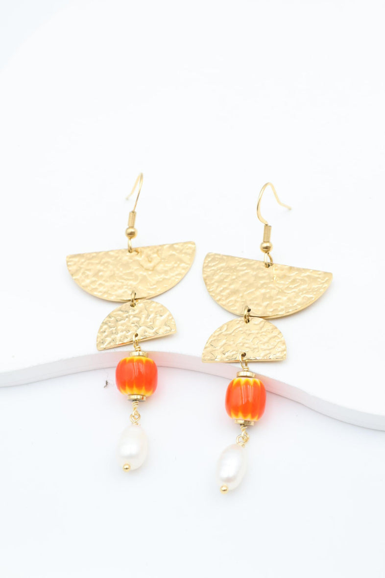 Boucles d'oreilles en acier inoxydable - ORANGE