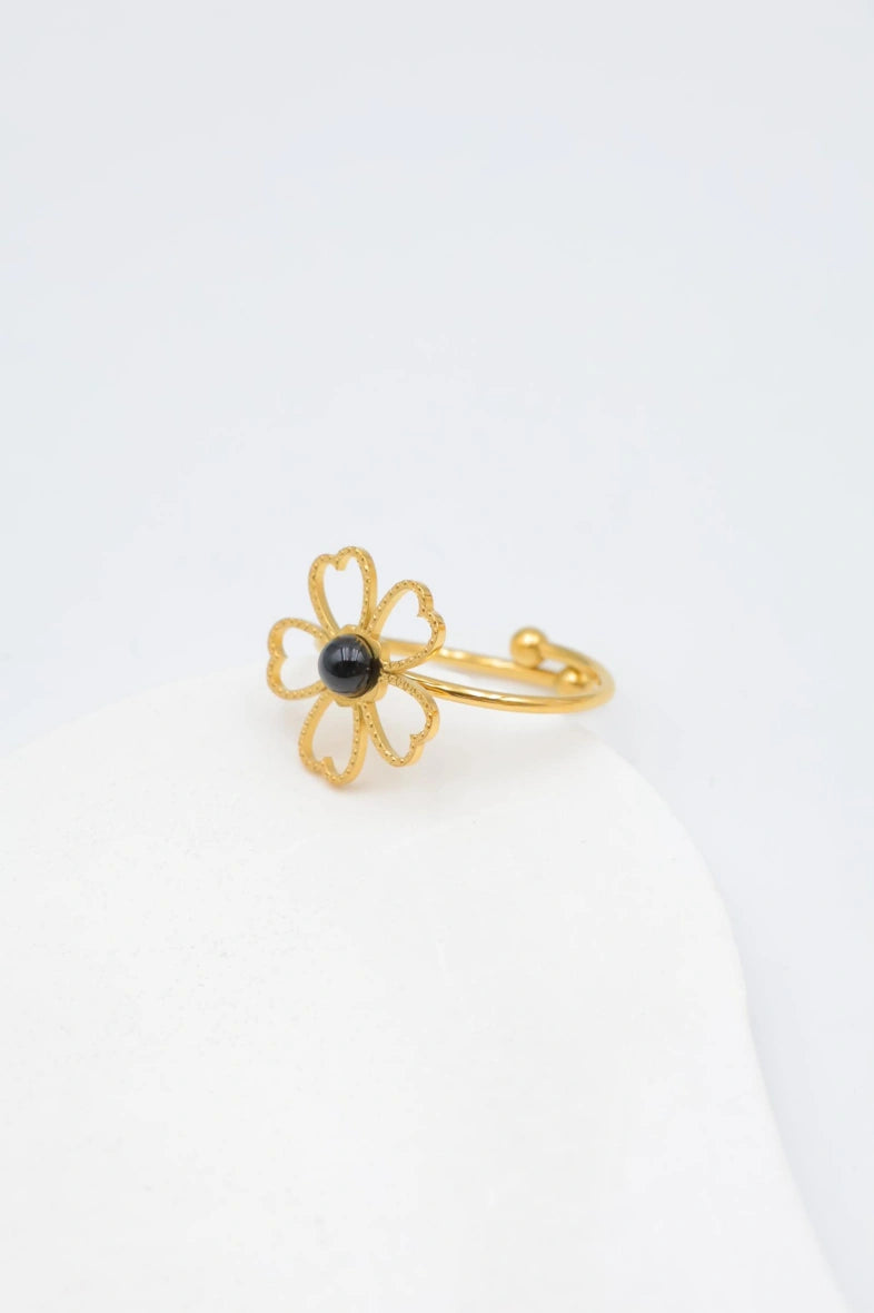 Bague en acier inoxydable ajustable - NOIR