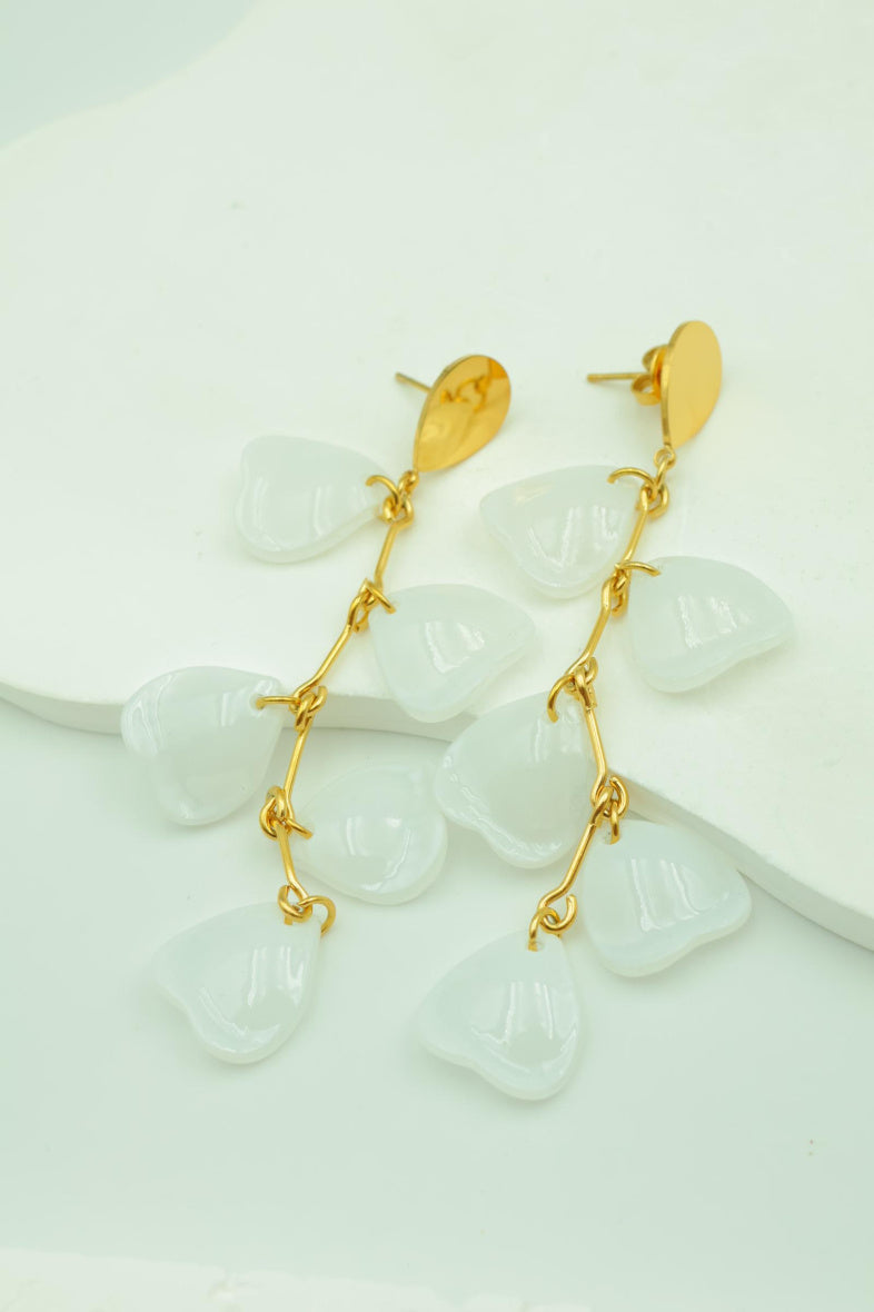 Boucles d'oreilles en acier inoxydable - BLANC