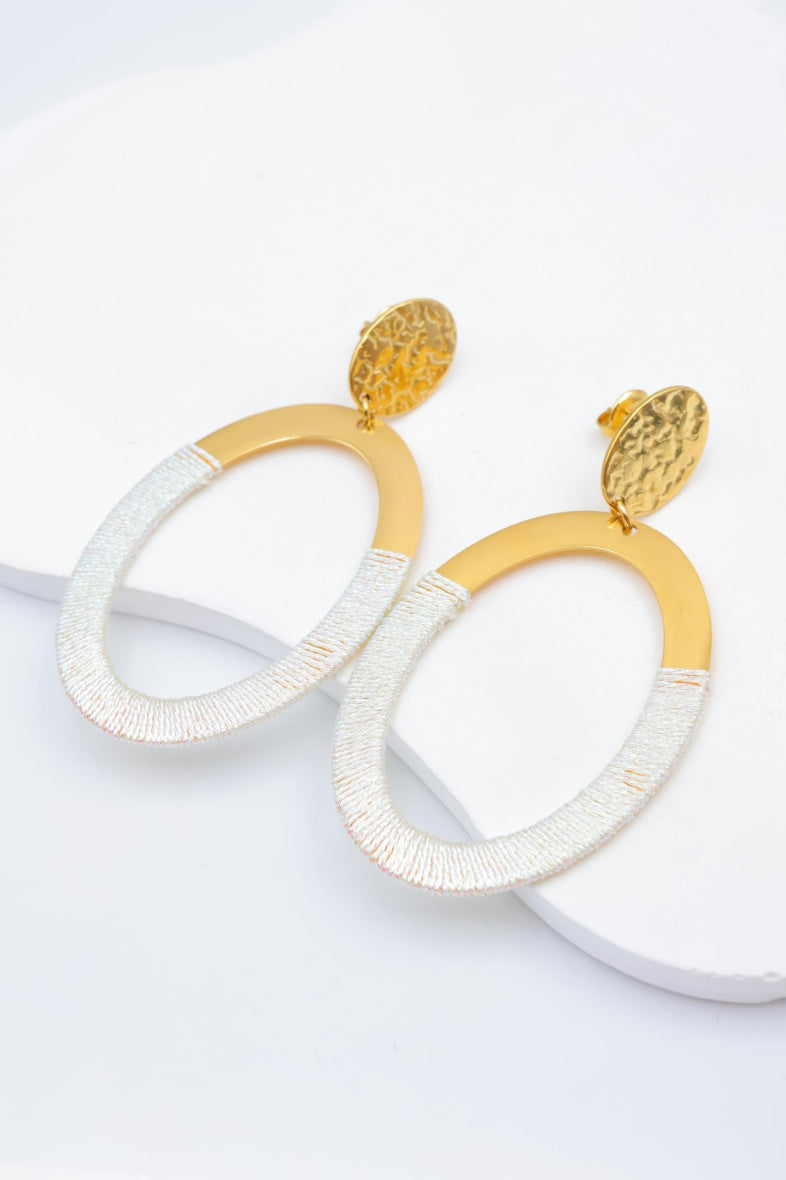 Boucles d'oreilles en acier inoxydable - BLANC