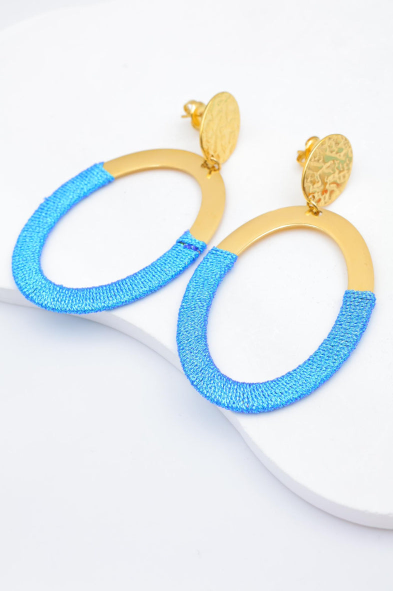 Boucles d'oreilles en acier inoxydable - BLEU