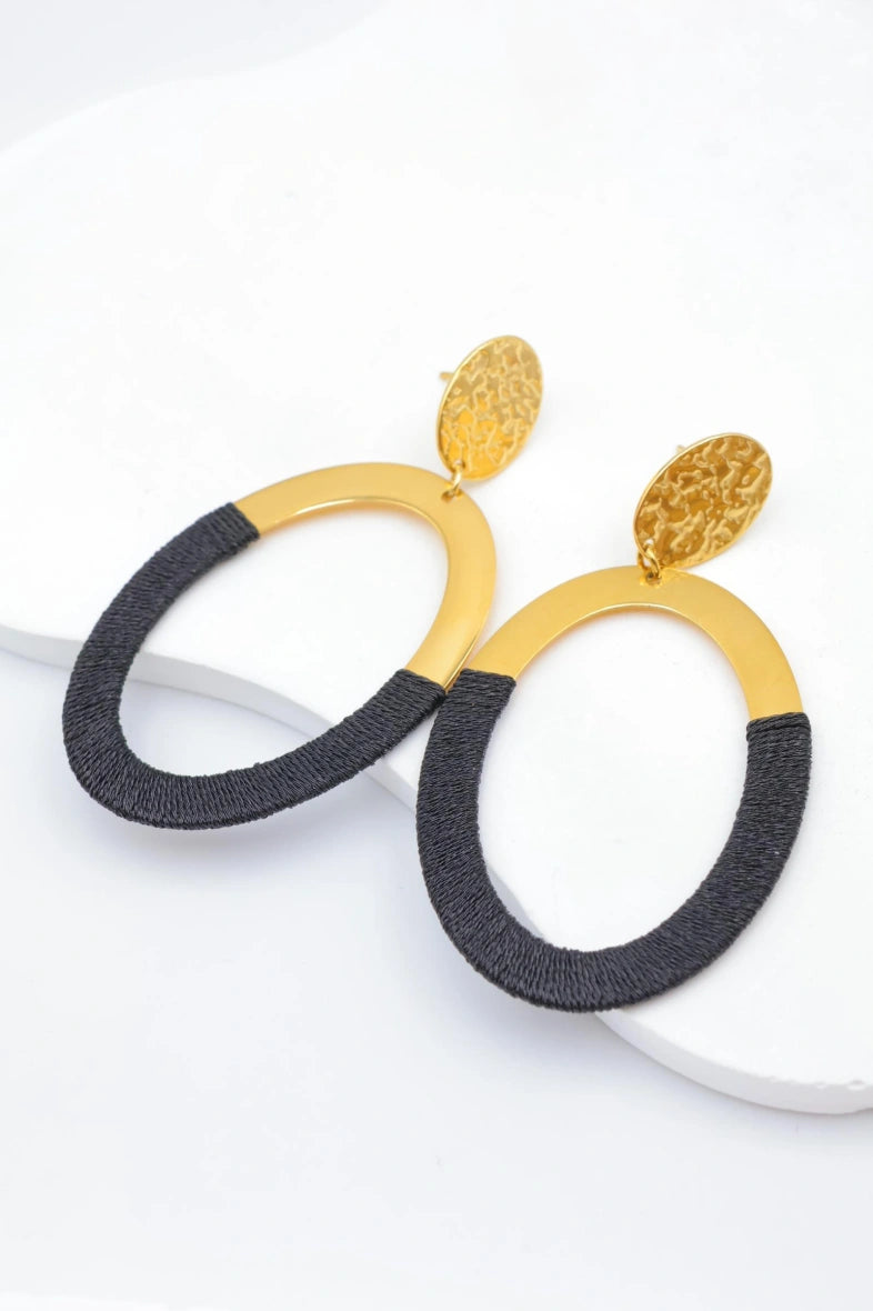 Boucles d'oreilles en acier inoxydable - NOIR