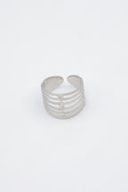 Bague en acier inoxydable ajustable - ARGENT