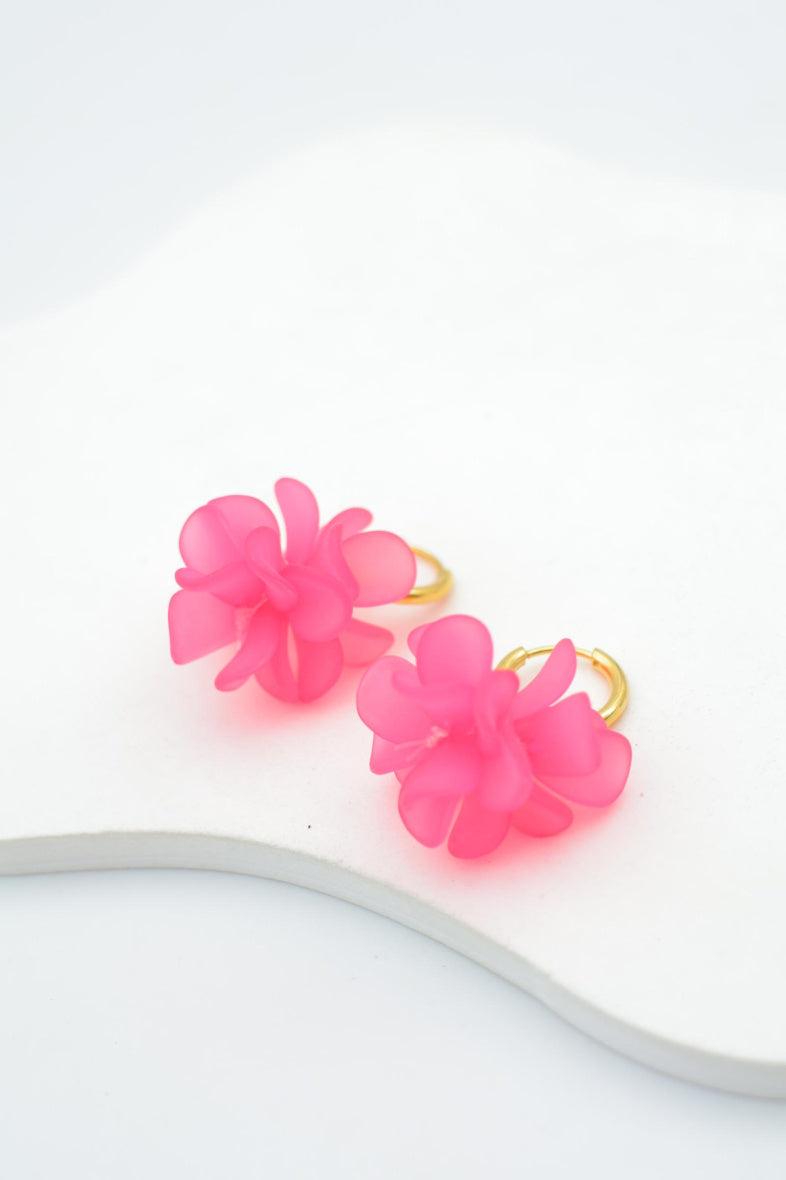 Boucles d'oreilles en acier inoxydable - FUCHSIA