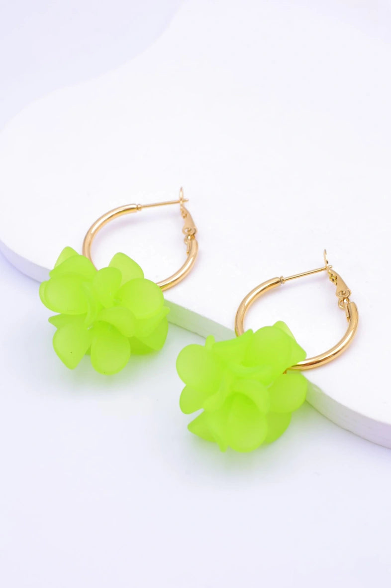 Boucles d'oreilles en acier inoxydable - VERT