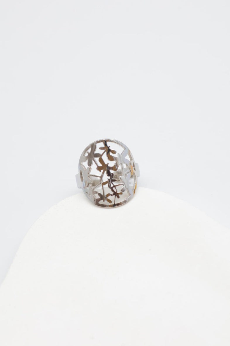 Bague en acier inoxydable ajustable - ARGENT