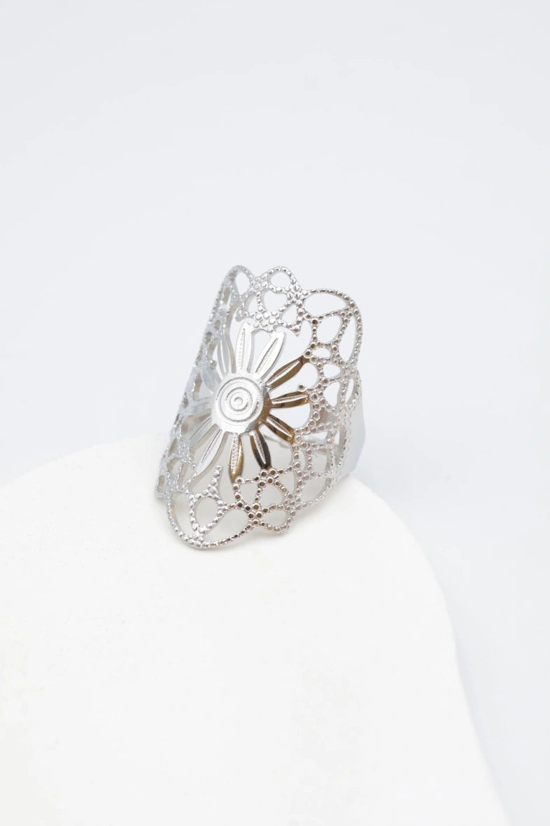 Bague en acier inoxydable ajustable - ARGENT