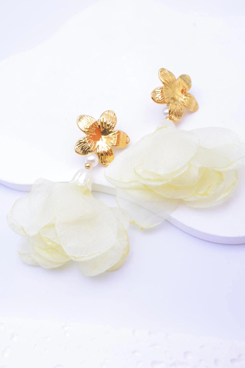 Boucles d'oreilles en acier inoxydable - BLANC