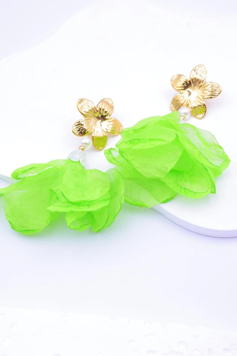 Boucles d'oreilles en acier inoxydable - VERT