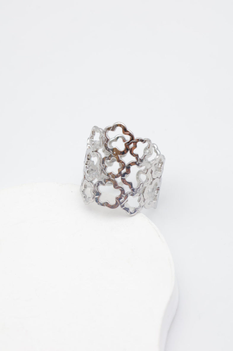Bague en acier inoxydable ajustable - ARGENT