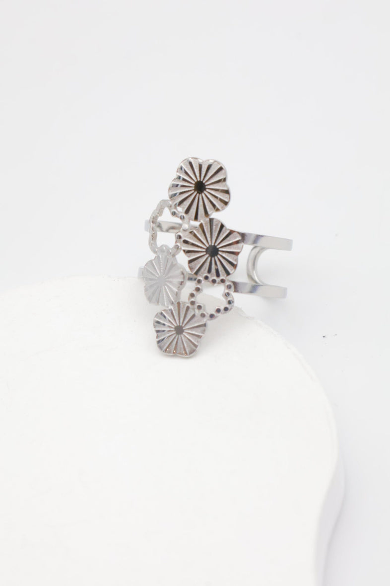 Bague en acier inoxydable ajustable - ARGENT