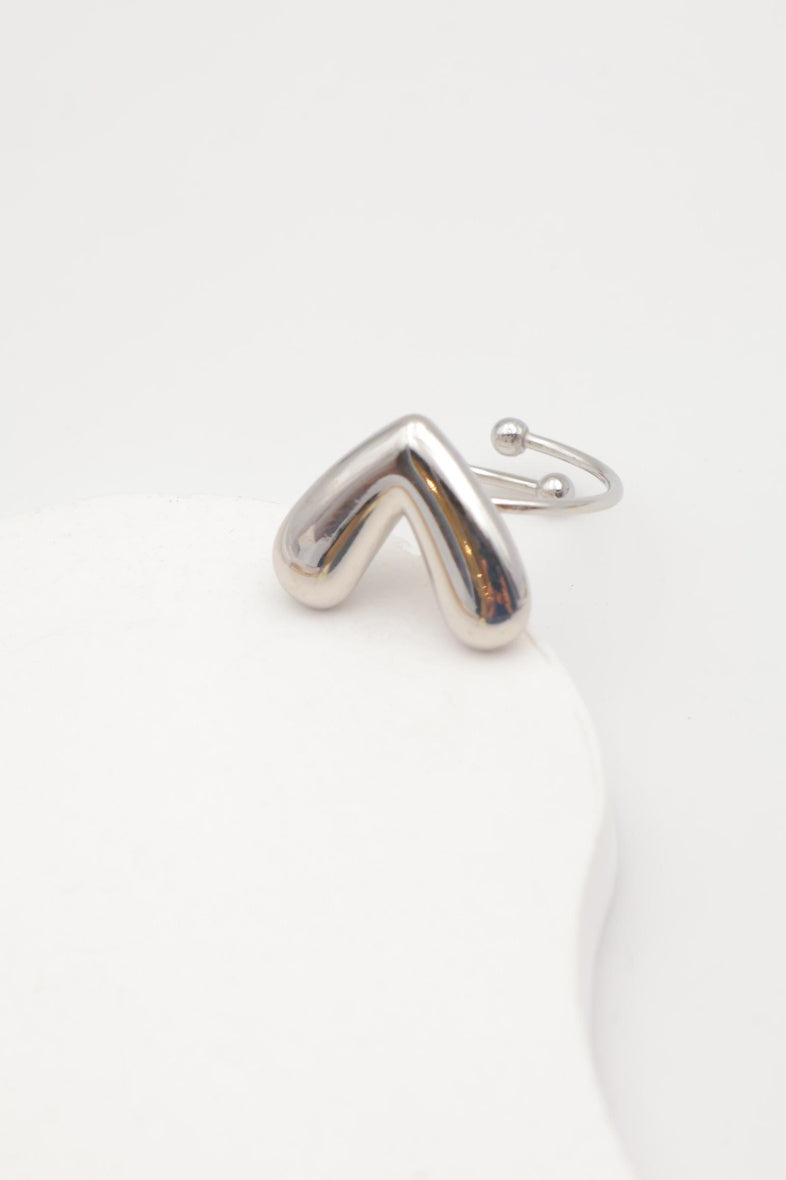 Bague en acier inoxydable ajustable - ARGENT