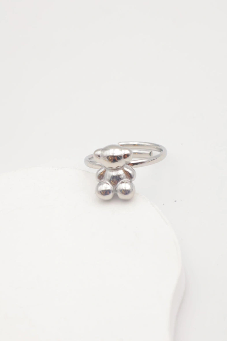 Bague en acier inoxydable ajustable - ARGENT