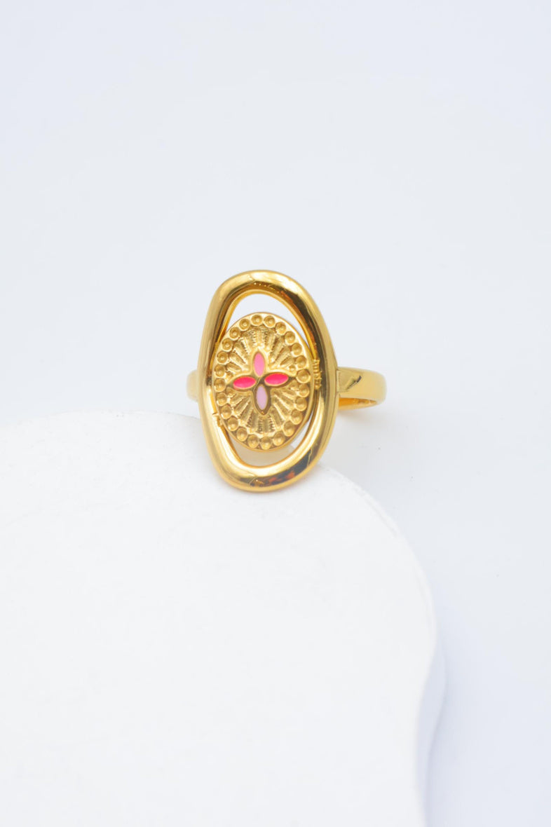Bague en acier inoxydable ajustable - FUCHSIA