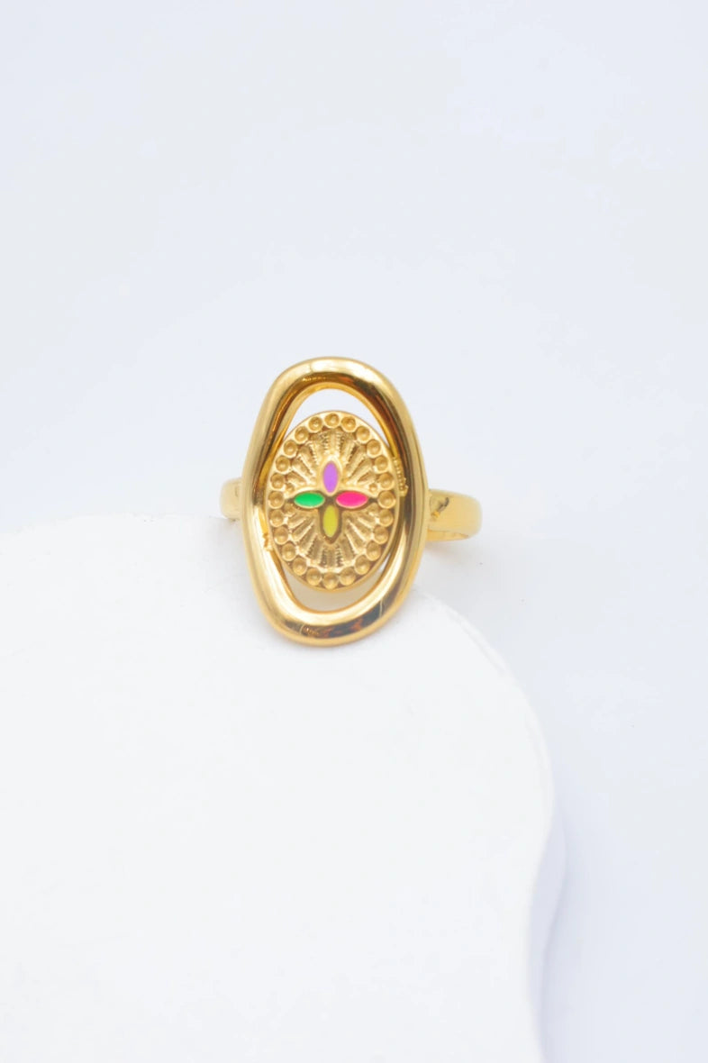 Bague en acier inoxydable ajustable - MULTICOLORE
