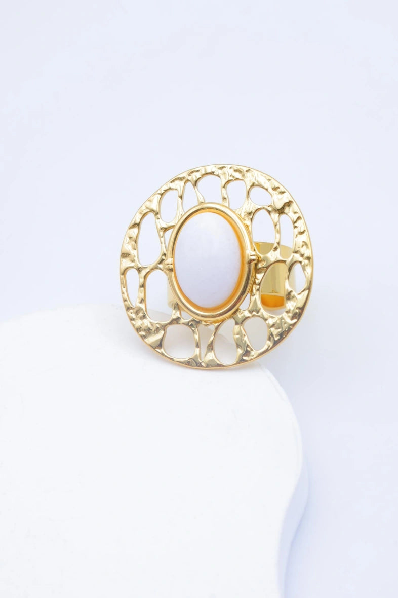 Bague en acier inoxydable ajustable - BLANC