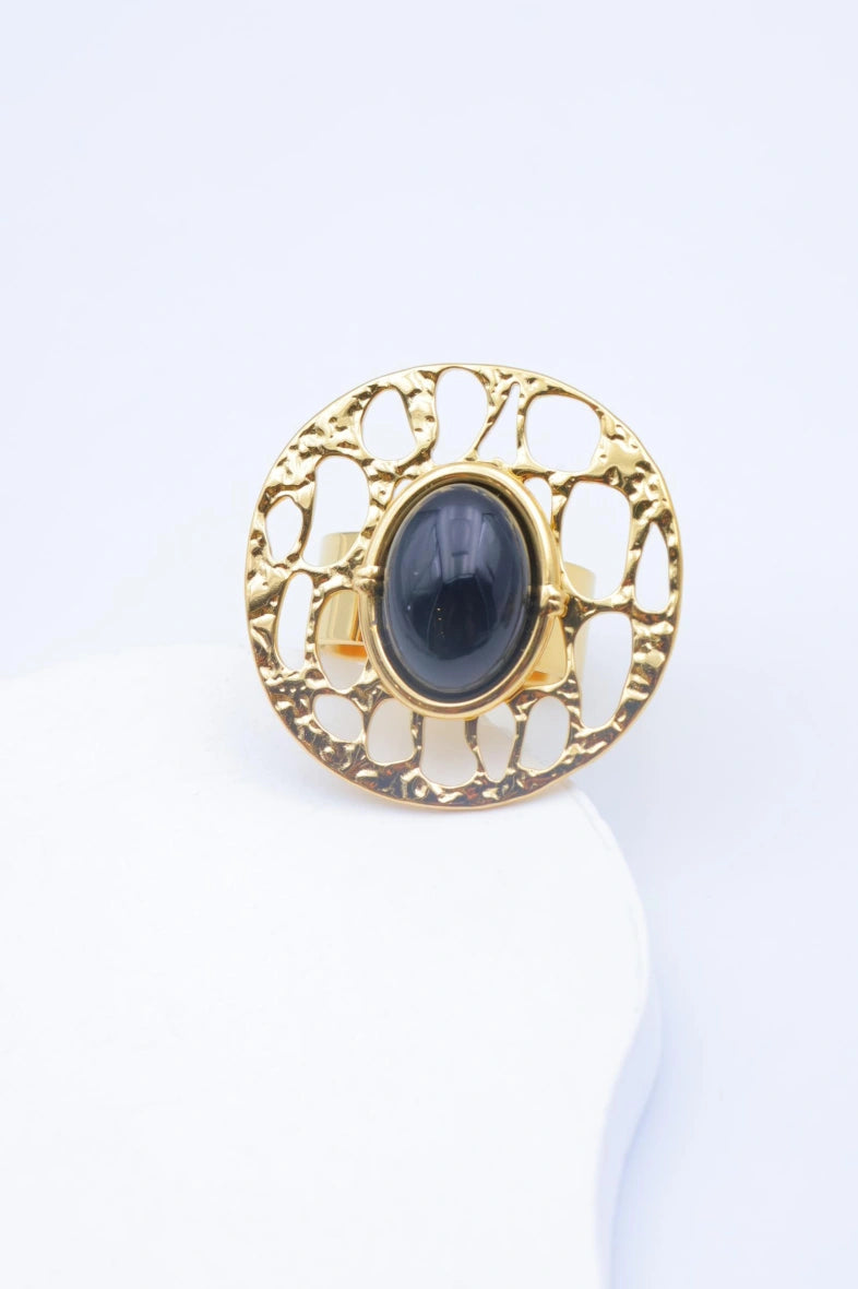 Bague en acier inoxydable ajustable - NOIR