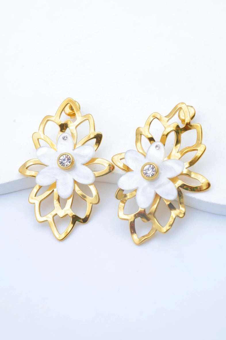 Boucles d'oreilles en acier inoxydable - BLANC