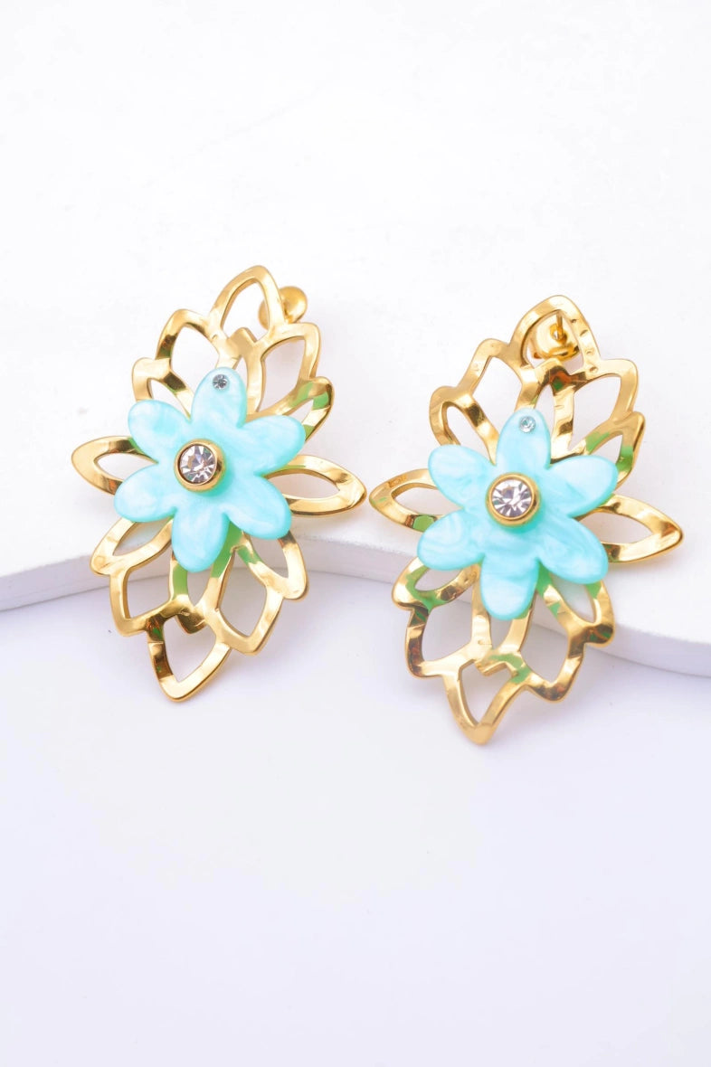 Boucles d'oreilles en acier inoxydable - BLEU