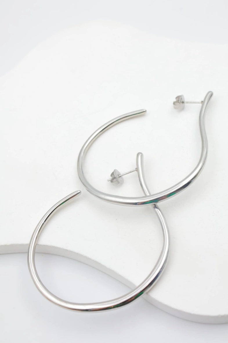 Boucles d'oreilles en acier inoxydable - ARGENT