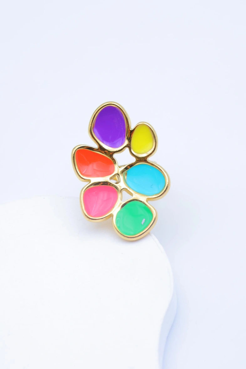 Bague en acier inoxydable ajustable - MULTICOLORE