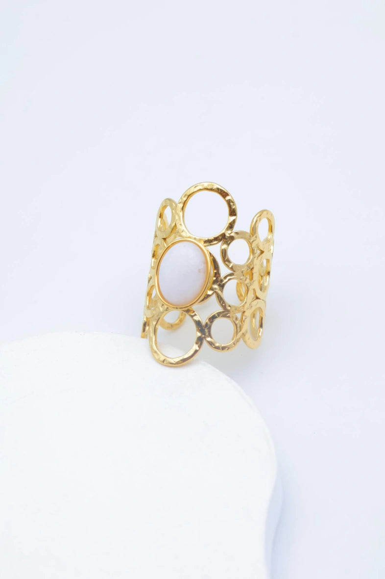Bague en acier inoxydable ajustable - BLANC