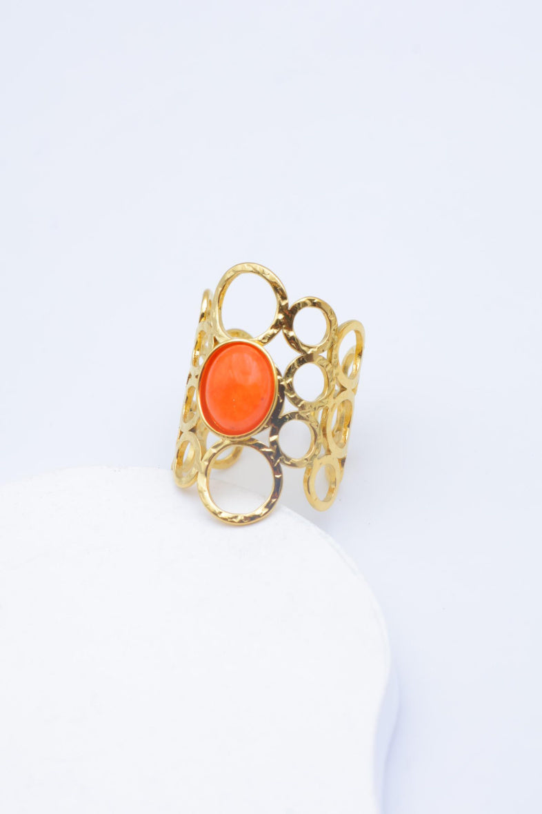 Bague en acier inoxydable ajustable - ORANGE