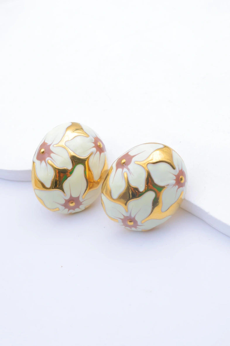 Boucles d'oreilles en acier inoxydable - BLANC