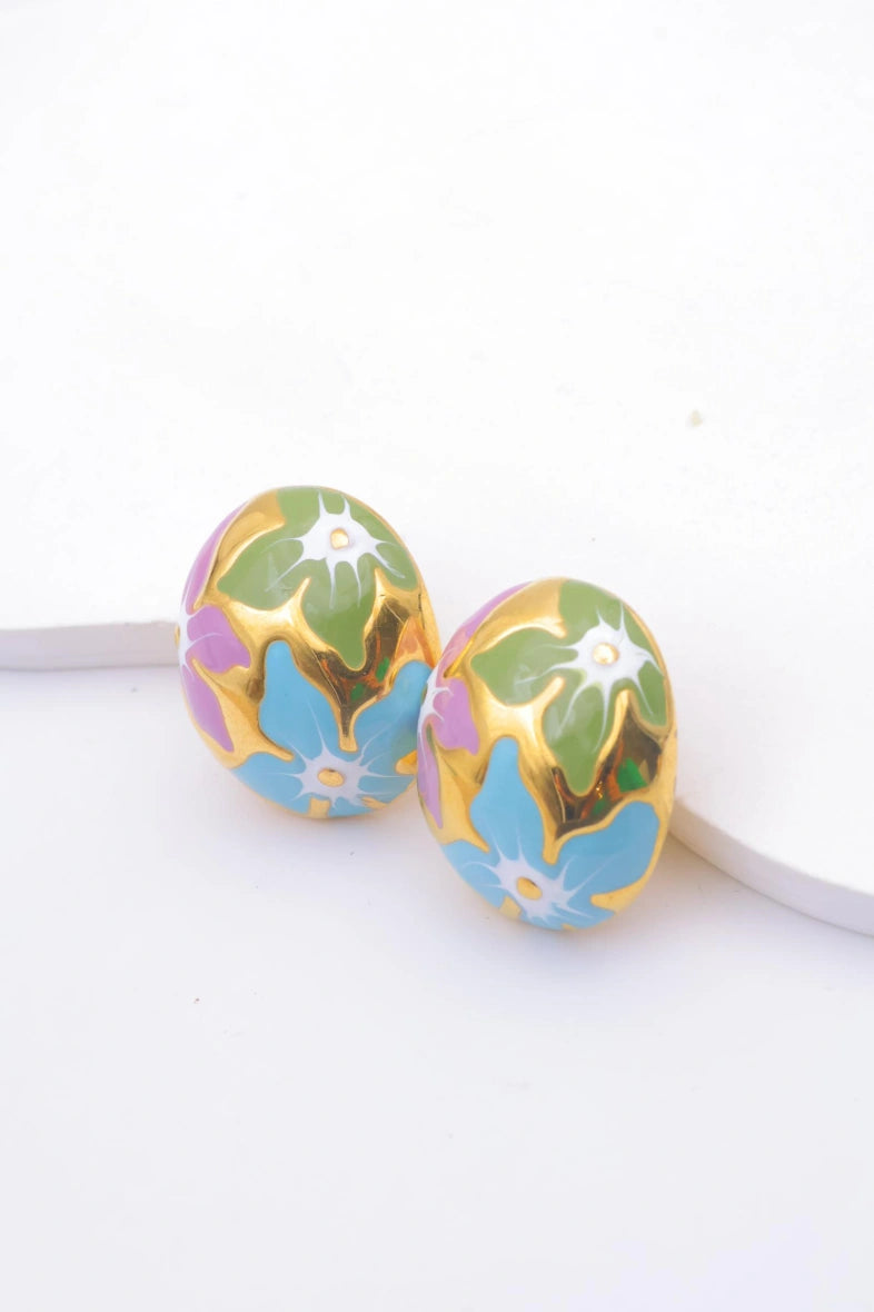 Boucles d'oreilles en acier inoxydable - MULTICOLORE