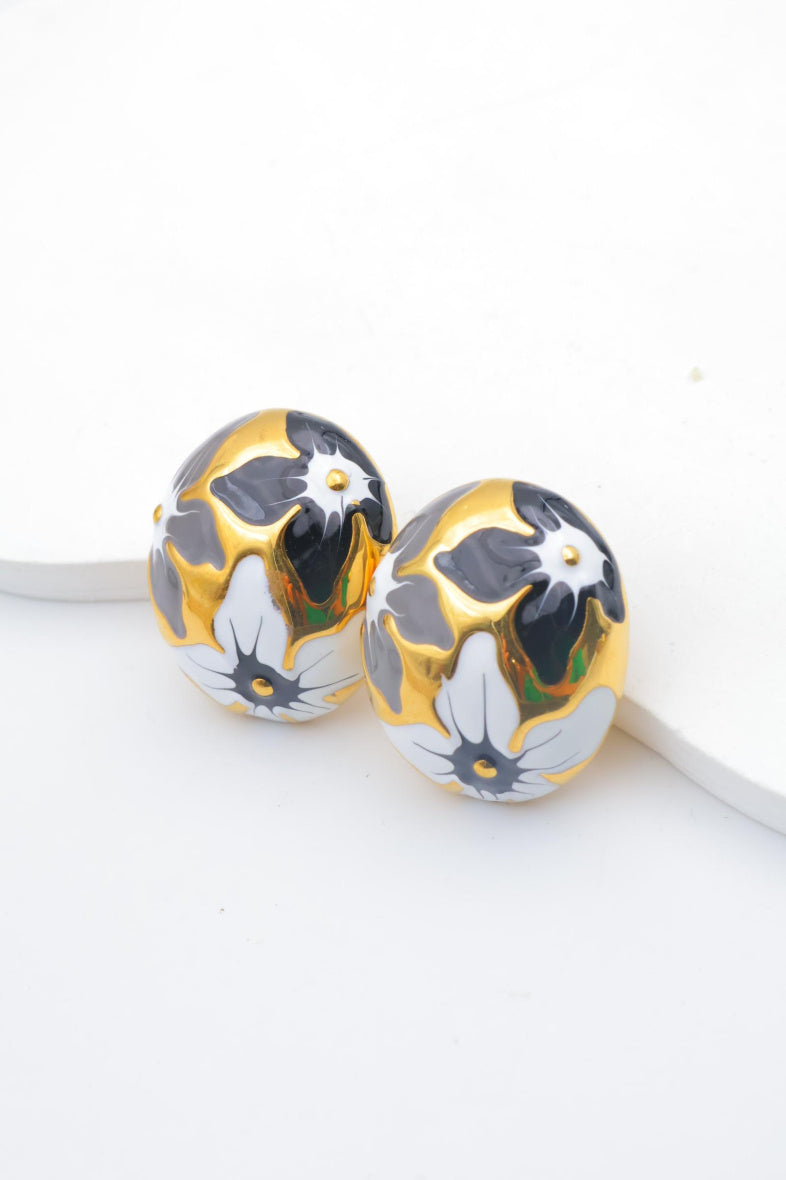 Boucles d'oreilles en acier inoxydable - NOIR