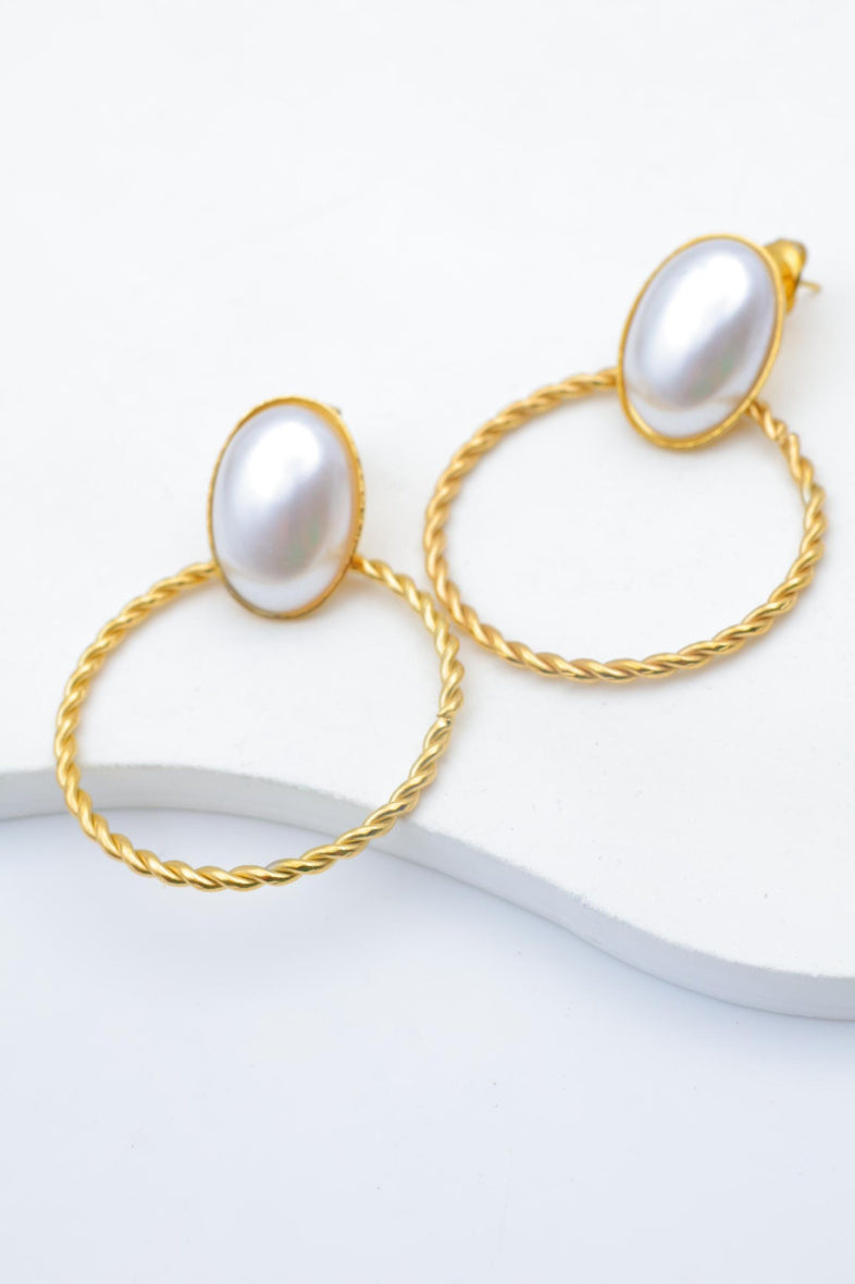 Boucles d'oreilles en acier inoxydable - BLANC