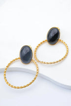 Boucles d'oreilles en acier inoxydable - NOIR