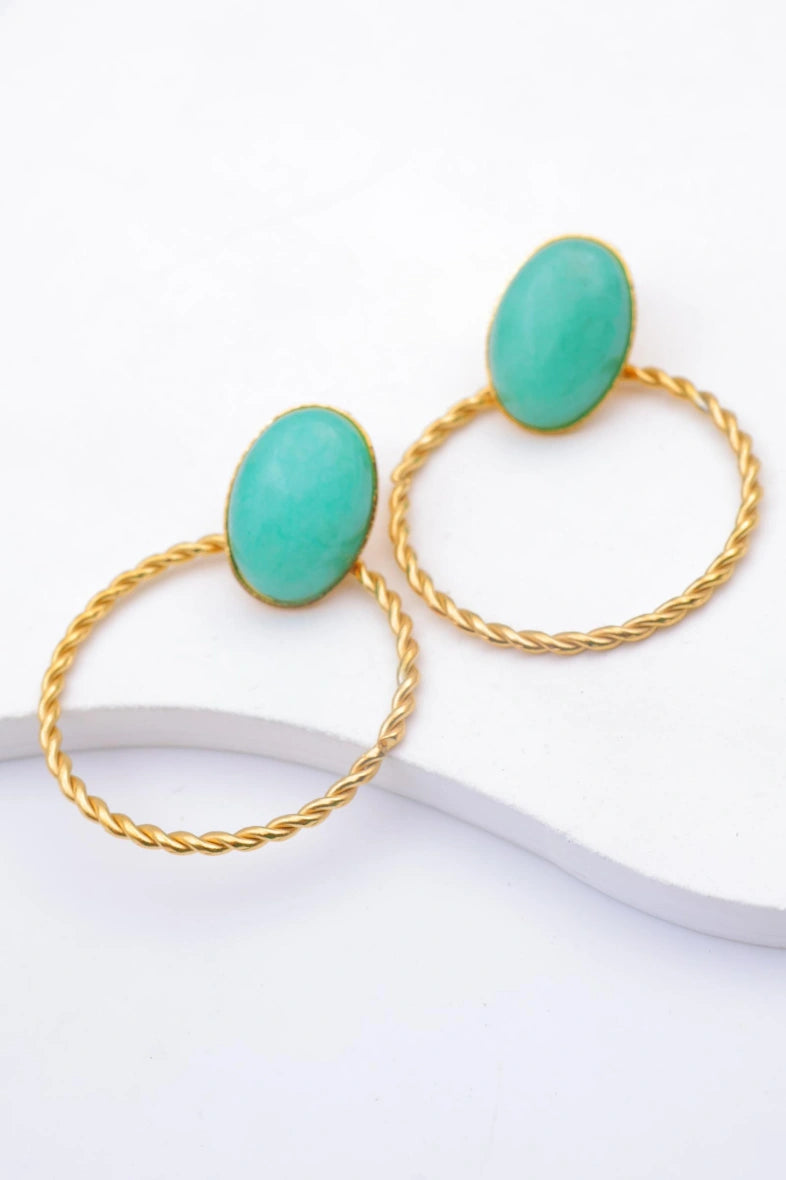 Boucles d'oreilles en acier inoxydable - VERT