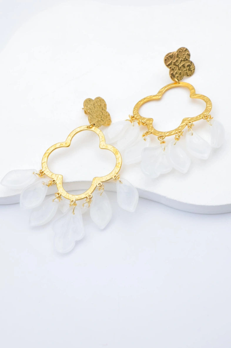 Boucles d'oreilles en acier inoxydable - BLANC